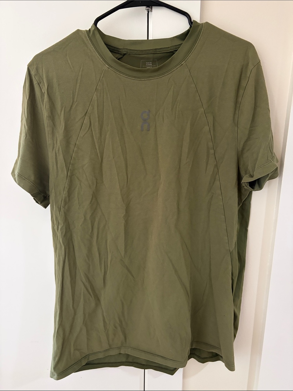 On Running Men's Olive Performance Short-Sleeve Tee